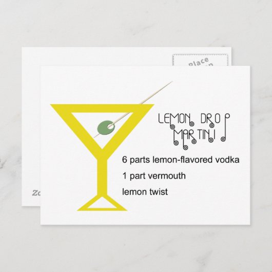 Carte postale Martini au citron (Devant / Derrière)