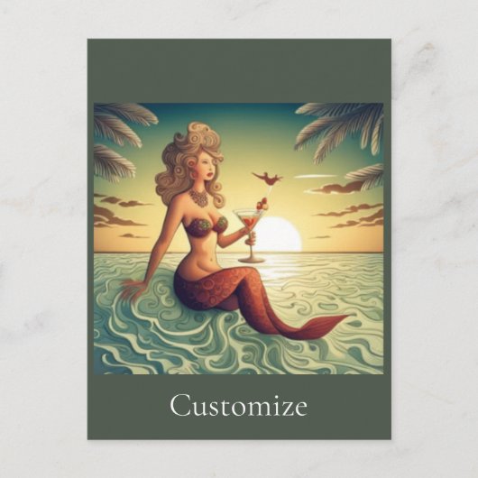 Carte Postale Martini Classy Mermaid Thunder_Cove (Devant)