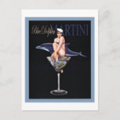 Carte Postale Martini dauphin bleu (Devant)