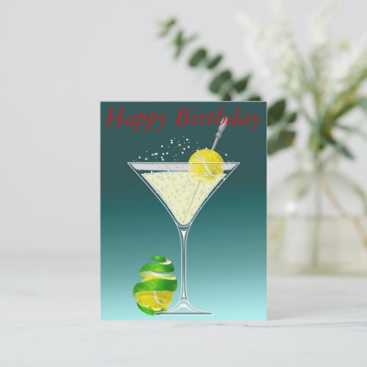 Carte Postale Martini de tennis Joyeux anniversaire (Debout devant)
