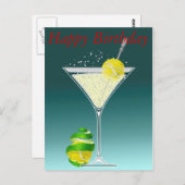 Carte Postale Martini de tennis Joyeux anniversaire (Devant / Derrière)