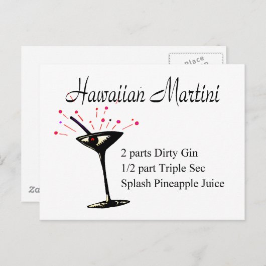 Carte Postale Martini hawaïen (Devant / Derrière)