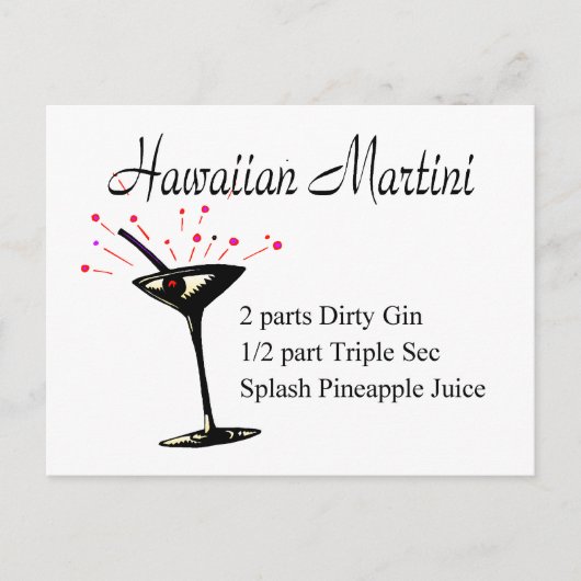Carte Postale Martini hawaïen (Devant)