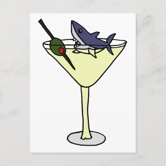 Carte Postale Martini Manger du requin Olive (Devant)