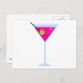 Carte Postale Martini rose (Devant / Derrière)
