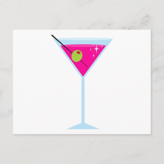 Carte Postale Martini rose (Devant)