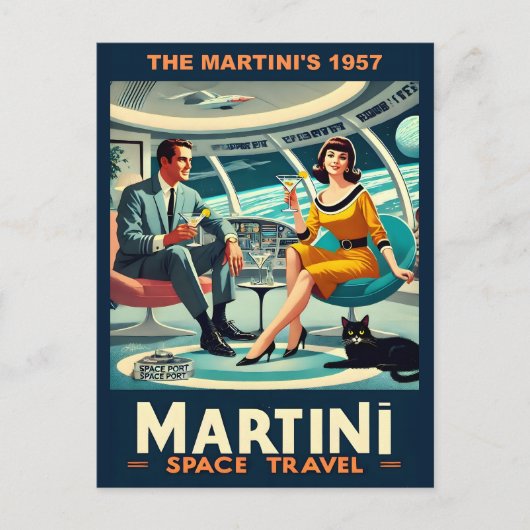 Carte Postale Martini Space Travel Affiches Le Martini 1957 (Devant)