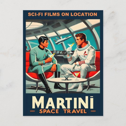 Carte Postale Martini Space Travel Poster Films Sci-Fi Dans L'Es (Devant)