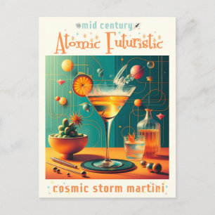 Carte Postale Martini tempête cosmique futuristic atomique