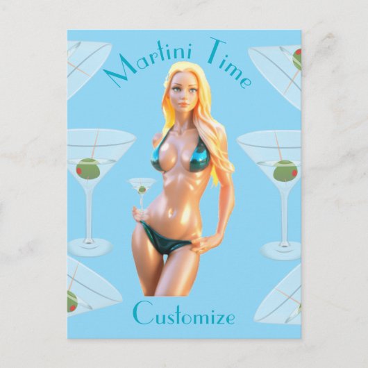 Carte Postale Martini time Bikini Babe Thunder_Cove  (Devant)