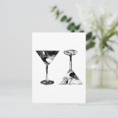 Carte Postale Martinis noir et blanc Pop Art (Debout devant)