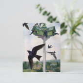 Carte Postale Martins pourpres et leur maison d'oiseaux (Debout devant)