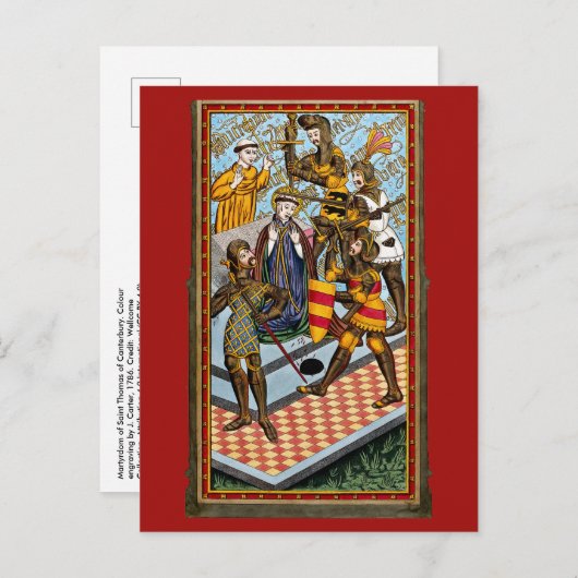 Carte Postale Martyre de Thomas Becket (M 031) (Devant / Derrière)