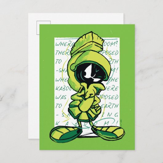 Carte Postale MARVIN LA MARTIENNE™ Citation Sketch (Devant / Derrière)