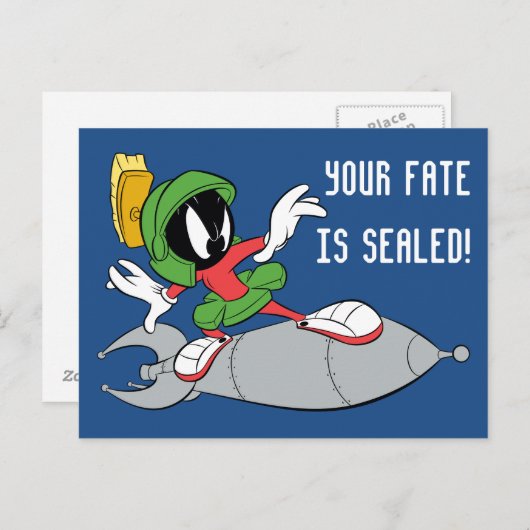 Carte Postale MARVIN MARTIAN™ Riding Rocket (Devant / Derrière)
