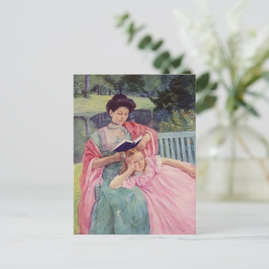 Carte Postale Mary Cassatt-Auguste Lecture de sa fille (Debout devant)