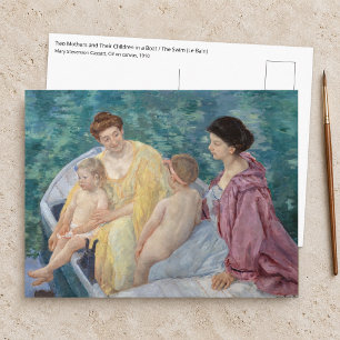 Carte Postale Mary Cassatt - Deux mères et enfants dans un batea