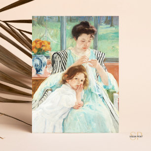 Carte Postale Mary Cassatt Jeune Mère Coudre Peinture Art