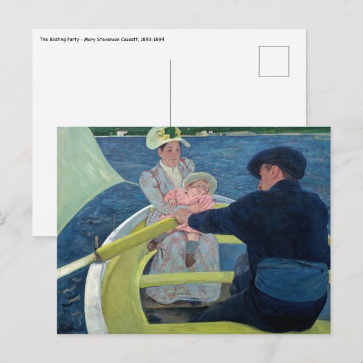 Carte Postale Mary Cassatt - La Partie en barque (Devant / Derrière)