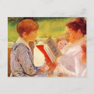 Carte Postale Mary Cassatt- Mme Cassatt Lire aux petits-enfants
