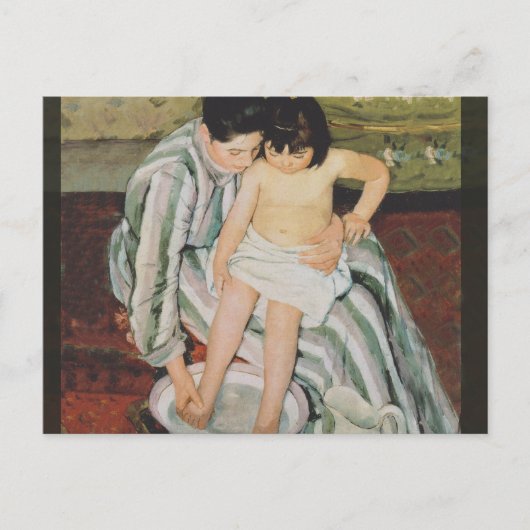 Carte Postale Mary Cassatt Peinture sur le bain de l'enfant (Devant)