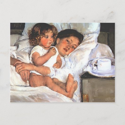 Carte Postale Mary Cassatt - Petit déjeuner en Bed (Devant)