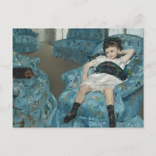 Carte Postale Mary Cassatt - Petite fille dans un fauteuil bleu (Devant)