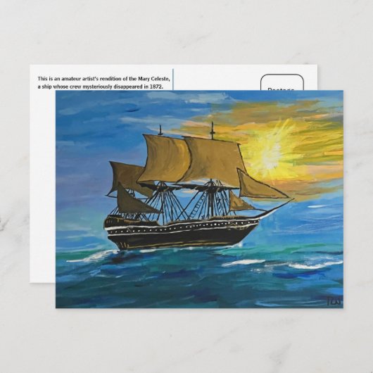 Carte Postale Mary Celeste (Devant / Derrière)