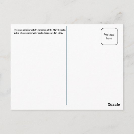 Carte Postale Mary Celeste (Dos)