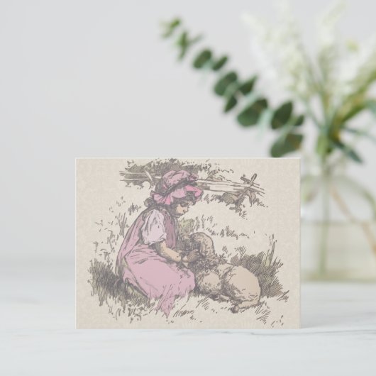 Carte Postale Mary Had a Little Lamb Nursery Rhyme (Debout devant)