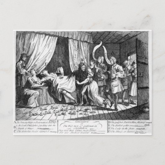 Carte Postale Mary Toft, apparemment en train d'accoucher de lap (Devant)