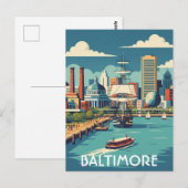 Carte Postale Maryland Baltimore Inner Harbor Travel (Devant / Derrière)