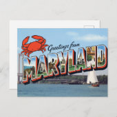 Carte Postale Maryland Crab Bridge Coastal (Devant / Derrière)