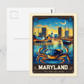 Carte Postale Maryland | Esprit patriotique Vintage (Devant / Derrière)
