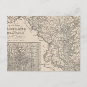 Carte Postale Maryland et Delaware