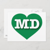 Carte Postale Maryland Green Heart - J'aime MD (Devant / Derrière)