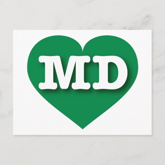 Carte Postale Maryland Green Heart - J'aime MD (Devant)