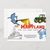 Carte Postale Maryland - L'État Old Line (Devant / Derrière)