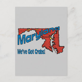 Carte Postale Maryland MD US Motto ~ Nous avons des crabes