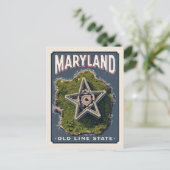 Carte Postale Maryland Old Line State Star Fort Aerial View (Debout devant)