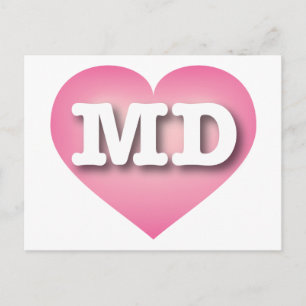 Carte Postale Maryland Rose Fade Heart - J'aime MD