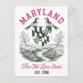 Carte Postale Maryland The Old Line State Établ. 1788 Blason (Devant)