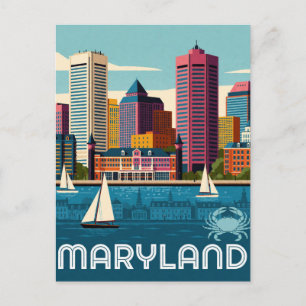 Carte Postale Maryland USA Baie de Chesapeake Atlantique Voyage 