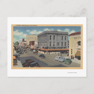 Carte Postale Marysville, Californie Vue de la ville de D Street