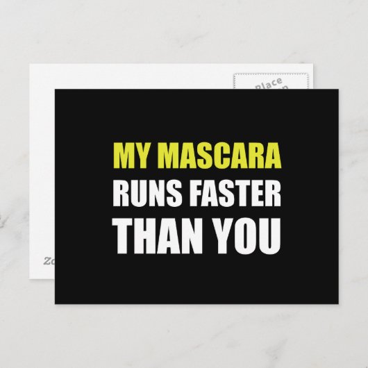 Carte Postale Mascara fonctionne plus vite (Devant / Derrière)