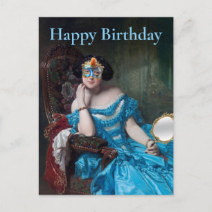 Carte Postale Mascarade très chic Joyeux anniversaire
