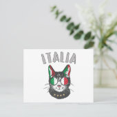 Carte Postale Mascotte de chat de football d'Italie Drapeau de s (Debout devant)