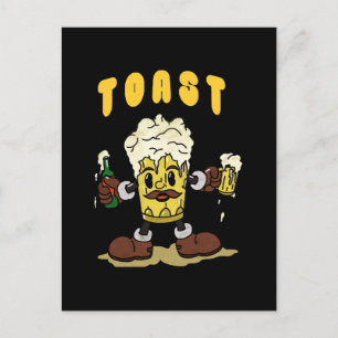 Carte Postale Mascotte de toast de bière