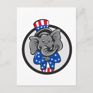 Carte Postale Mascotte d'éléphant républicaine Armoiries circula