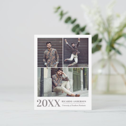 Carte Postale Masculine College 3 Faire-part d'obtention d'un di (Debout devant)